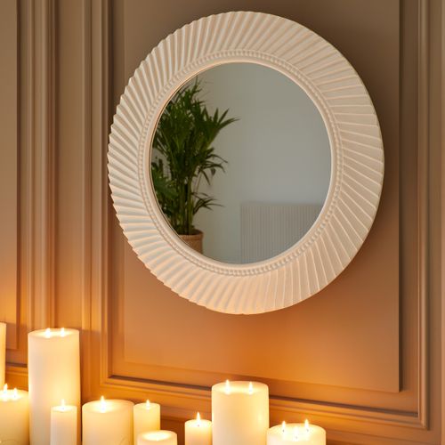 Miroir rond Ø 75 cm VALENCIA Blanc