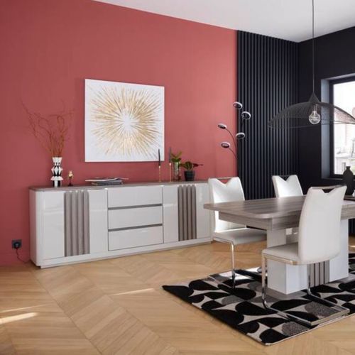 Toile 98x98 cm Eclat Doré et blanc