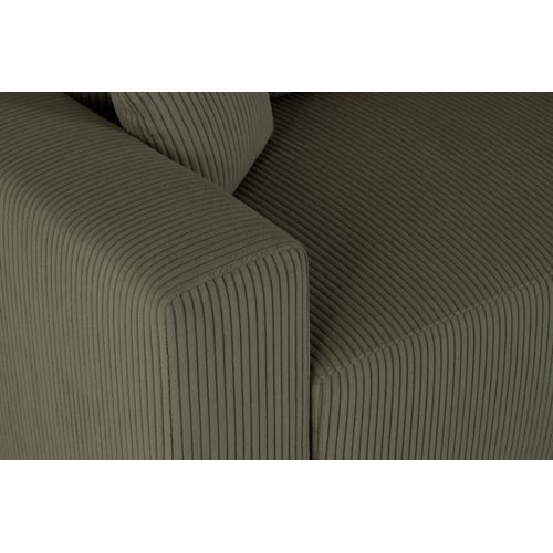 Canapé d'angle méridienne GABIN velours côtelé vert