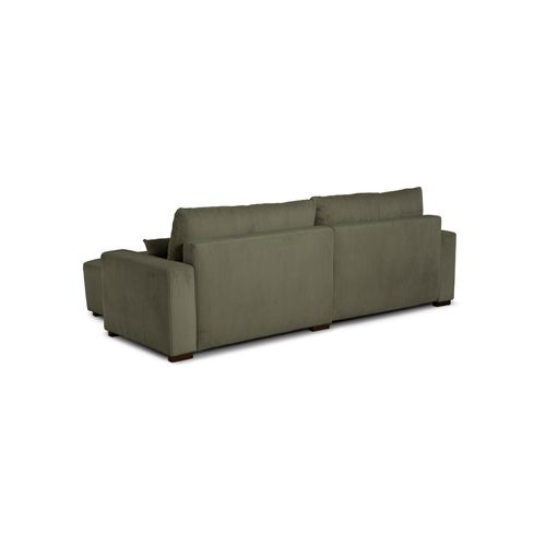 Canapé d'angle méridienne GABIN velours côtelé vert