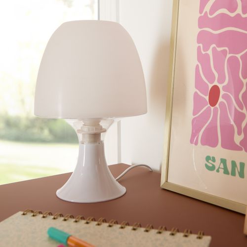 Lampe de chevet  H. 24 cm JUNE Blanche