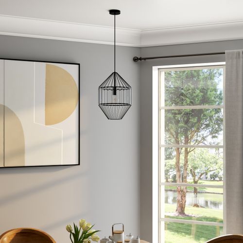 Suspension D. 29,5 cm AGATHE Noire et transparente