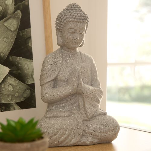 Statue buste H. 28 cm BOUDDHA Gris