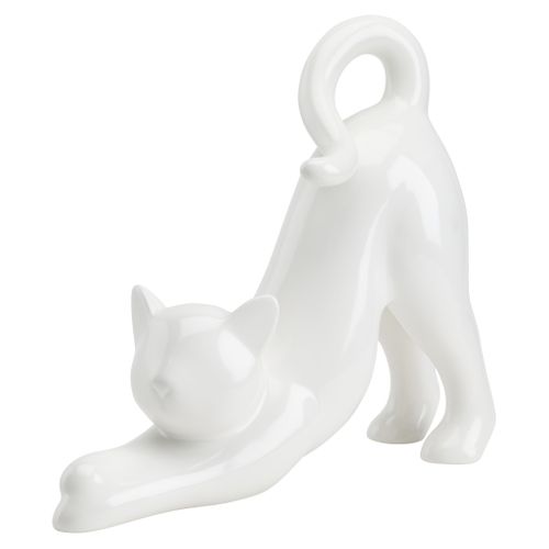 Statue chat H. 31 cm ABBY Blanc