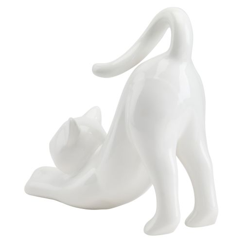 Statue chat H. 31 cm ABBY Blanc