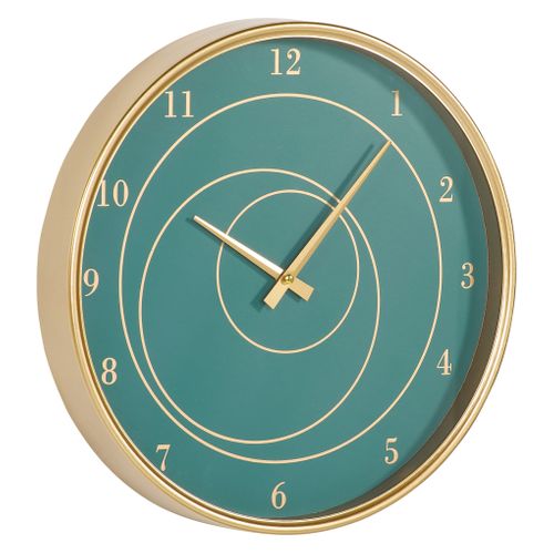Horloge Ø 40 cm ADDA doré et vert