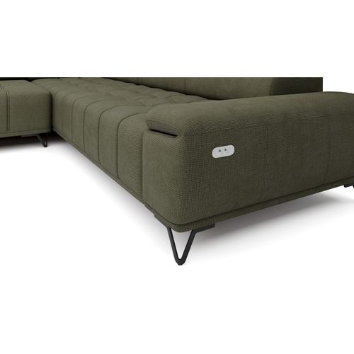 Canapé d'angle gauche relax PALLADIO tissu eden vert