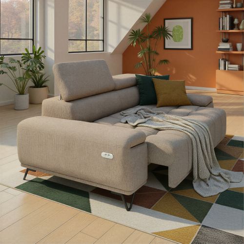 Canapé 3 places relax PALLADIO tissu eden beige