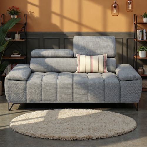 Canapé 2 places PALLADIO tissu eden gris clair