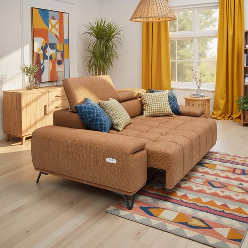 Canapé 2 places relax PALLADIO tissu eden terracotta