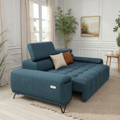 Canapé 3 places relax PALLADIO tissu eden bleu