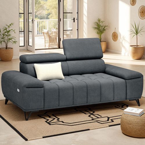 Canapé 3 places PALLADIO tissu eden gris foncé