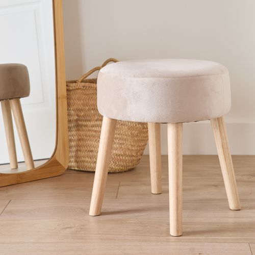 Pouf H. 40 cm AMBRE Beige