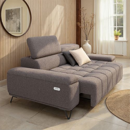 Canapé 3 places relax PALLADIO tissu bubble taupe