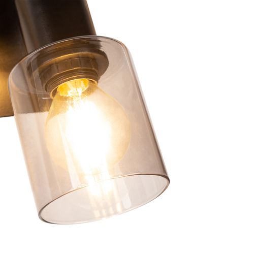 Spot 1 lumière H. 13 cm FLAM Noir et gris fumé