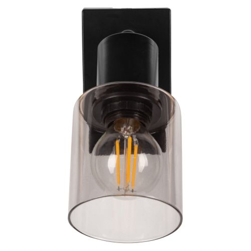 Spot 1 lumière H. 13 cm FLAM Noir et gris fumé