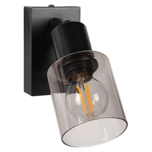 Spot 1 lumière H. 13 cm FLAM Noir et gris fumé