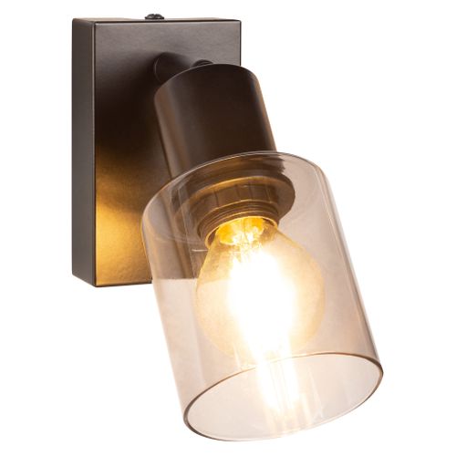 Spot 1 lumière H. 13 cm FLAM Noir et gris fumé