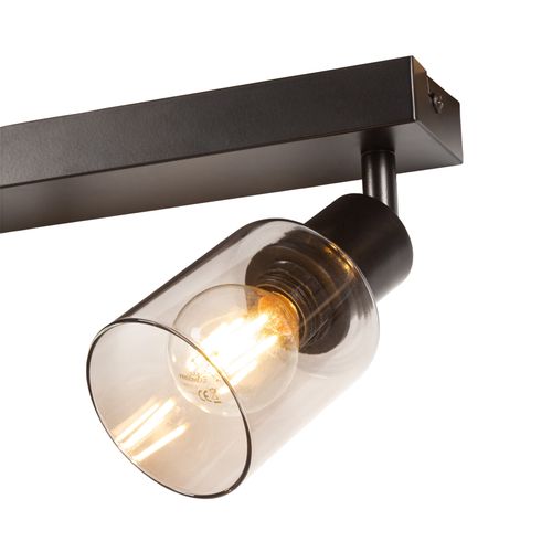 Spot 3 lumières L. 41 cm FLAM Noir et gris fumé