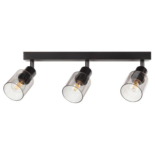 Spot 3 lumières L. 41 cm FLAM Noir et gris fumé