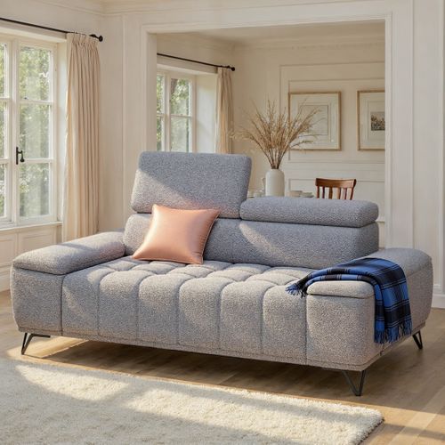 Canapé 3 places PALLADIO tissu bubble gris