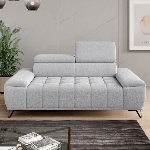Canapé 3 places PALLADIO tissu bubble gris clair