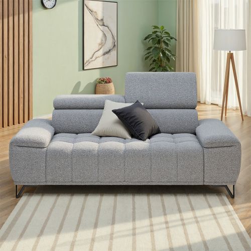 Canapé 3 places PALLADIO tissu bubble gris clair