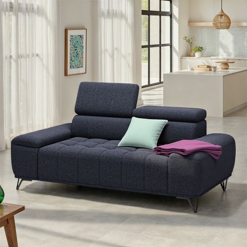 Canapé 3 places PALLADIO tissu bubble noir