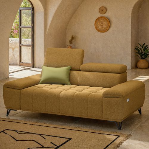 Canapé 2 places PALLADIO tissu bubble jaune