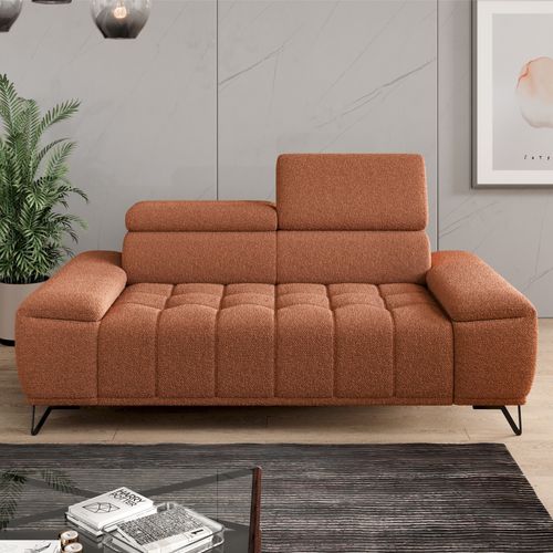 Canapé 2 places PALLADIO tissu bubble terracotta