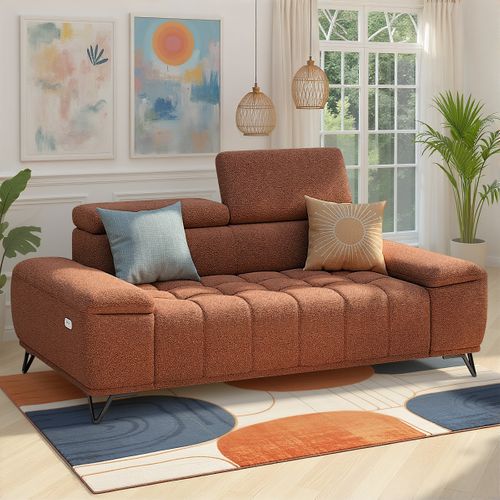 Canapé 2 places PALLADIO tissu bubble terracotta