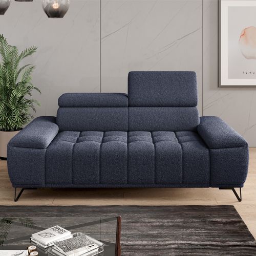 Canapé 2 places PALLADIO tissu bubble noir