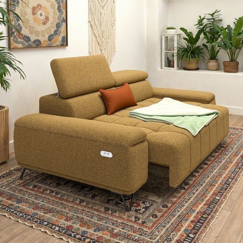 Canapé 2 places relax PALLADIO tissu bubble jaune