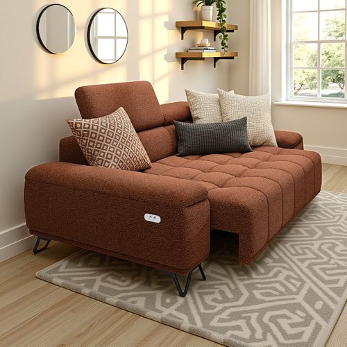 Canapé 2 places relax PALLADIO tissu bubble terracotta