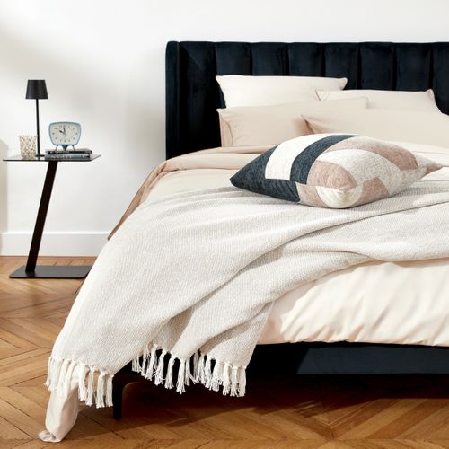 Coussin 45x45 cm ALANE Beige/noir