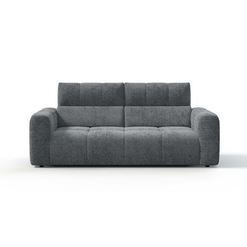 Canapé 3 places fixe UNIVERS tissu fote gris bleu