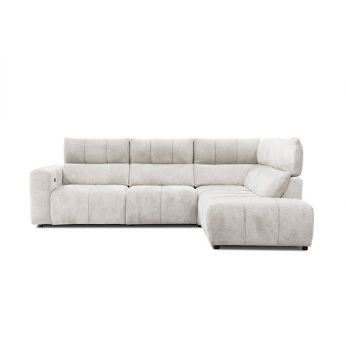 Canapé angle relax électrique droit UNIVERS tissu forte 22 beige