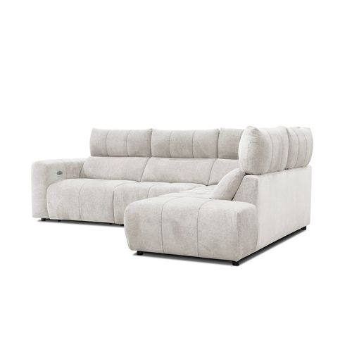 Canapé angle relax électrique droit UNIVERS tissu forte 22 beige