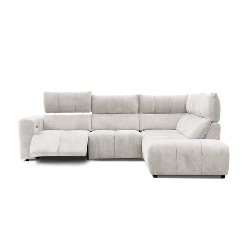 Canapé angle relax électrique droit UNIVERS tissu forte 22 beige