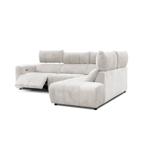 Canapé angle relax électrique droit UNIVERS tissu forte 22 beige