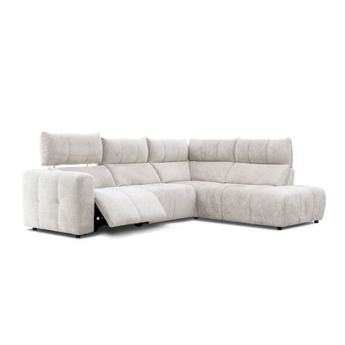 Canapé angle relax électrique droit UNIVERS tissu forte 22 beige