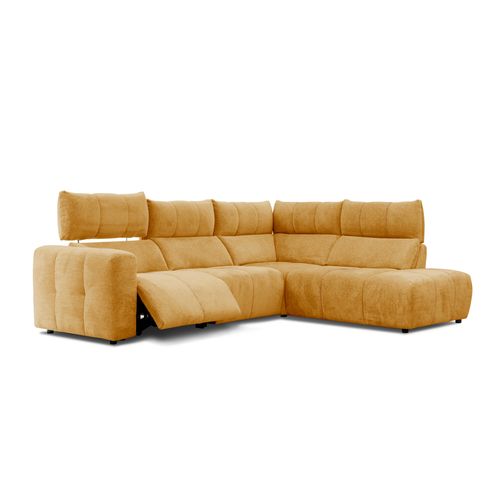 Canapé angle relax électrique droit UNIVERS tissu forte jaune