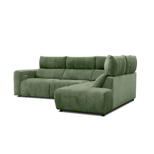 Canapé angle relax électrique droit UNIVERS tissu forte vert