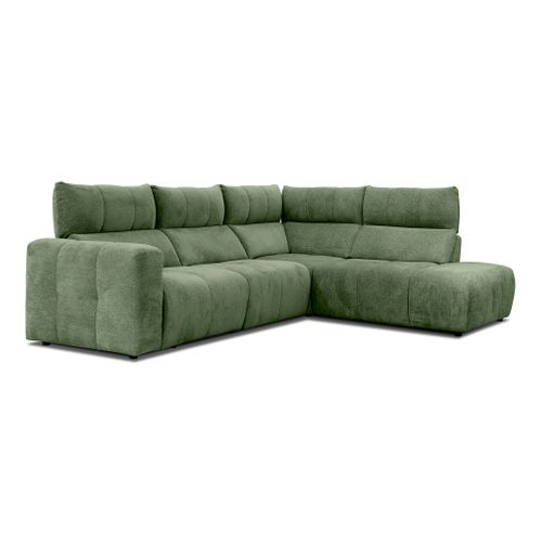 Canapé angle relax électrique droit UNIVERS tissu forte vert