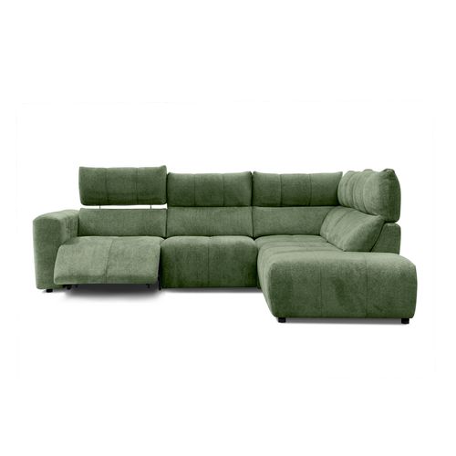 Canapé angle relax électrique droit UNIVERS tissu forte vert
