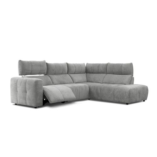 Canapé angle relax électrique droit UNIVERS tissu forte gris moyen