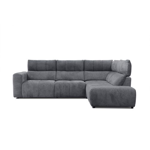 Canapé angle relax électrique droit UNIVERS tissu forte anthracite