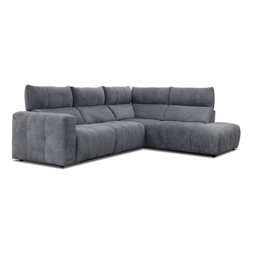 Canapé angle relax électrique droit UNIVERS tissu forte anthracite