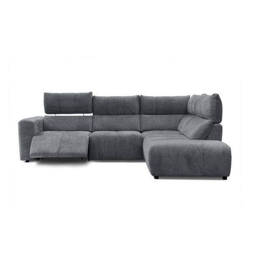 Canapé angle relax électrique droit UNIVERS tissu forte anthracite