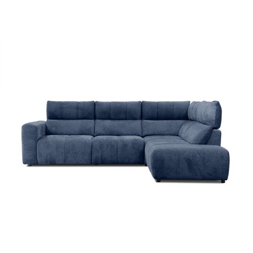 Canapé angle relax électrique droit UNIVERS tissu forte bleu marine